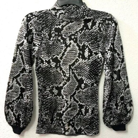 Karen Millen snakeskin black and white turtleneck - Picture 1 of 5